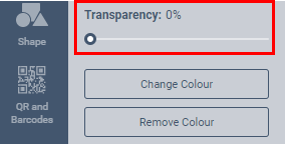 Transparency slider